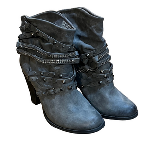 Studded Gray Ankle Boots